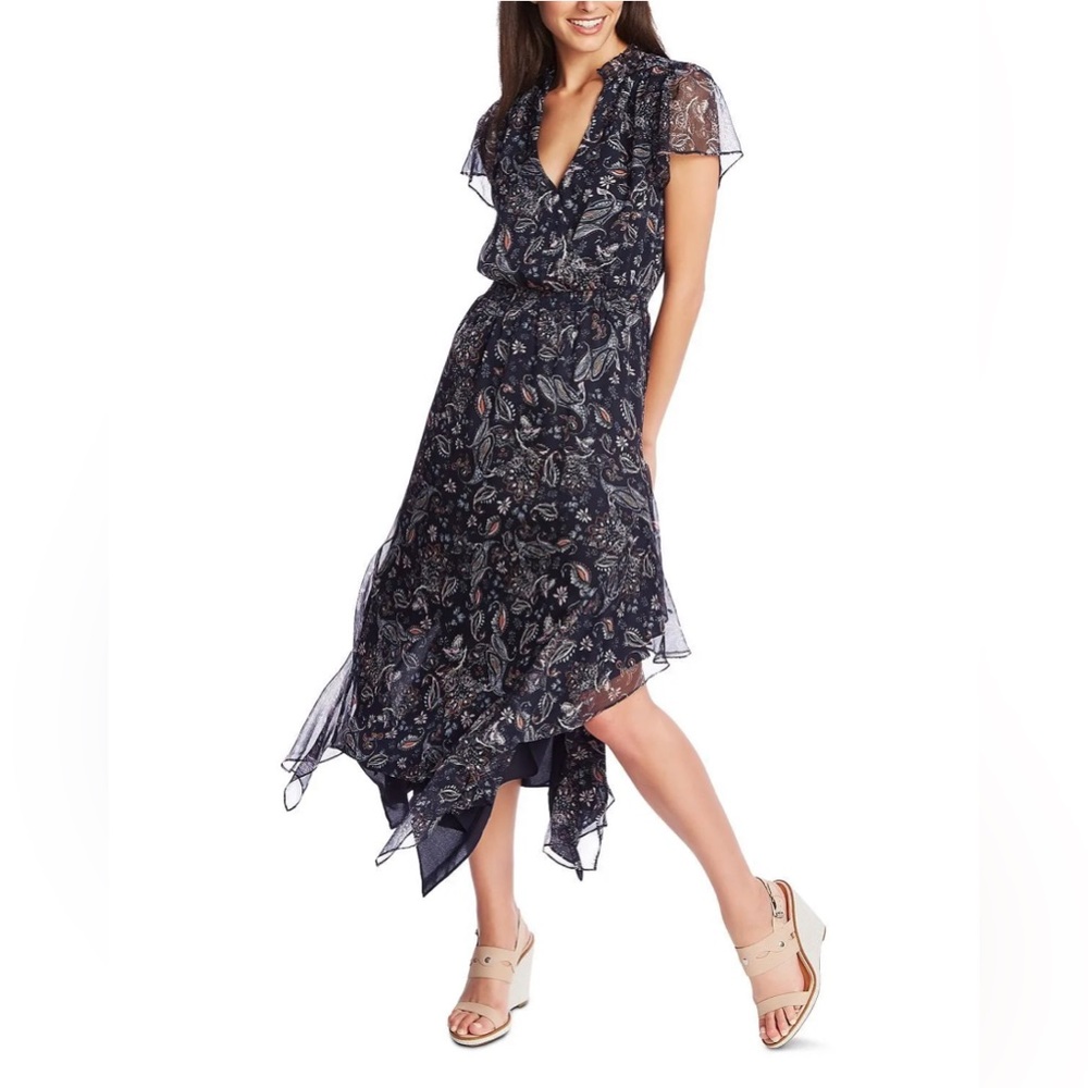 STATE Printed Flutter‎ Dress xs